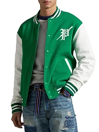 Fleece Graphic Baseball Jacket