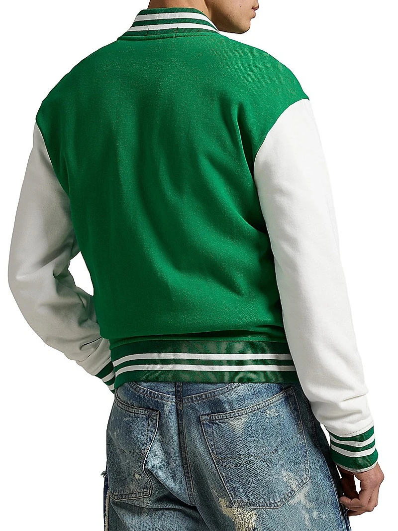 Fleece Graphic Baseball Jacket