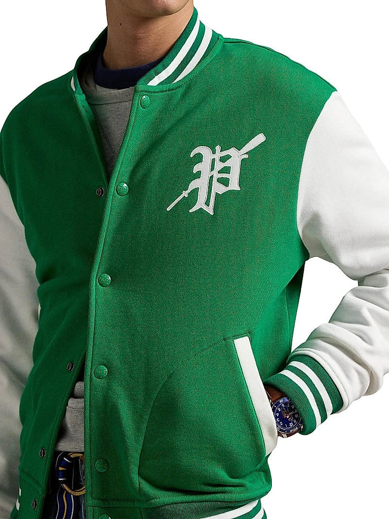 Fleece Graphic Baseball Jacket