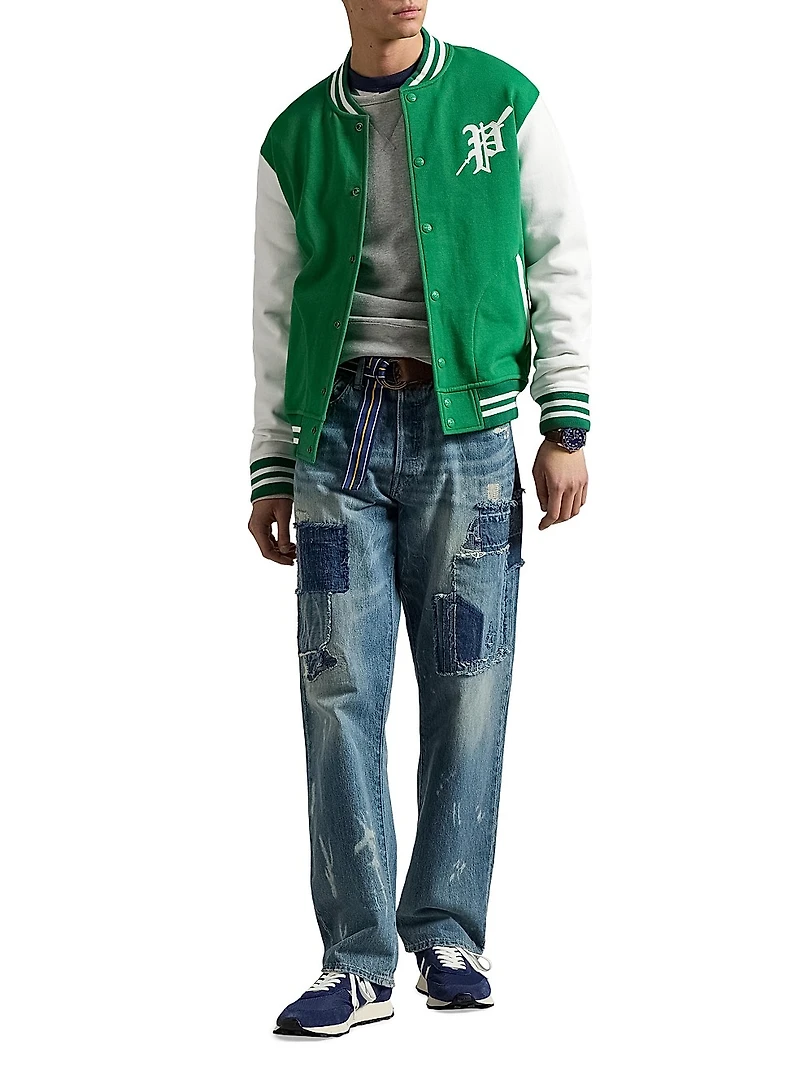 Fleece Graphic Baseball Jacket