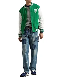 Fleece Graphic Baseball Jacket