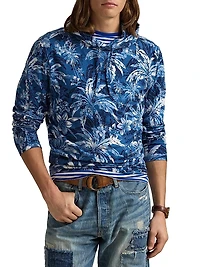 Tropical-Print Jersey Hooded T-Shirt