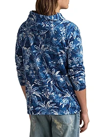 Tropical-Print Jersey Hooded T-Shirt