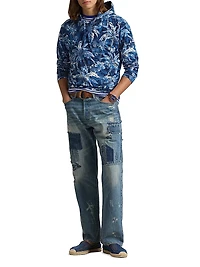 Tropical-Print Jersey Hooded T-Shirt