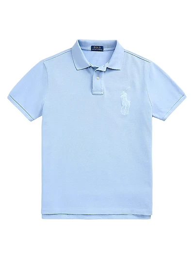 Custom-Slim-Fit Big Pony Mesh Polo Shirt
