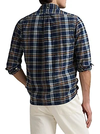 Classic-Fit Indigo Madras Shirt