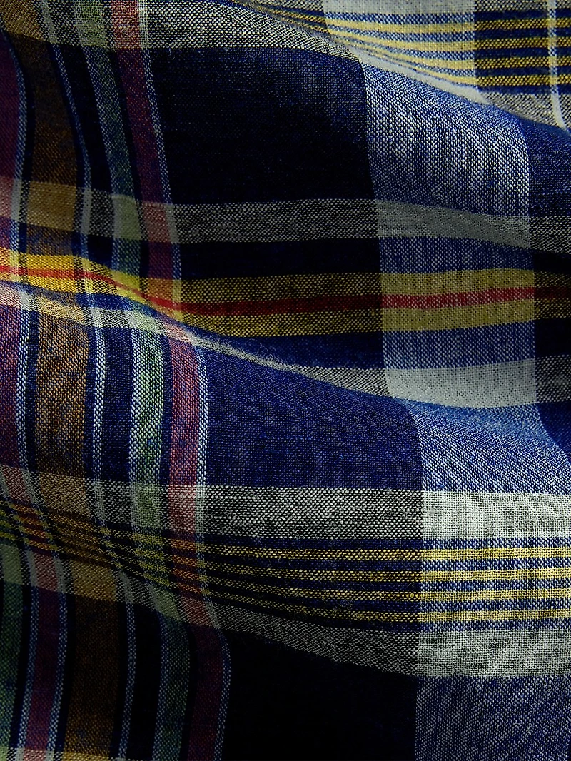 Classic-Fit Indigo Madras Shirt