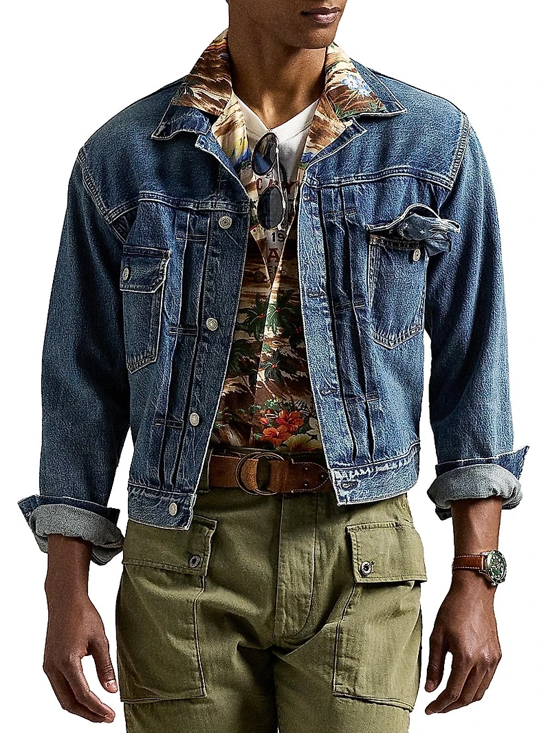 Classic-Fit Tropical-Print Camp Shirt