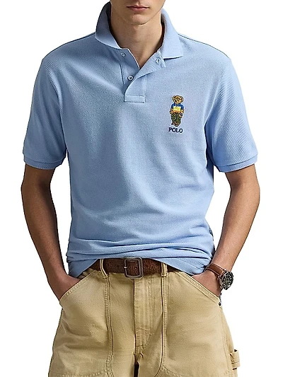 Classic-Fit Polo Bear Mesh Polo Shirt