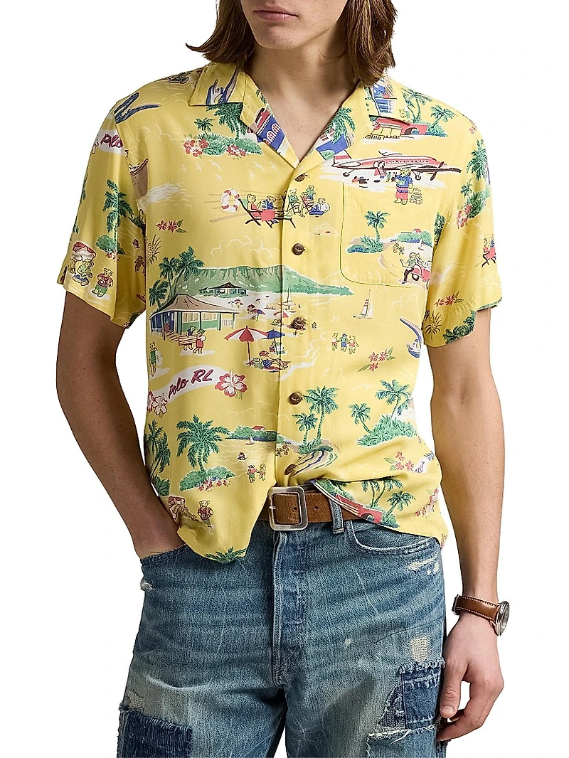 Classic-Fit Polo Bear Camp Shirt