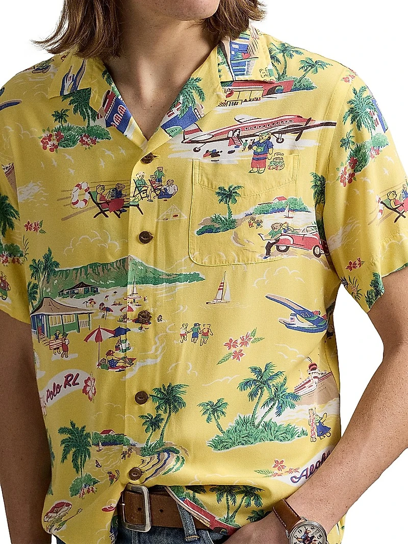 Classic-Fit Polo Bear Camp Shirt