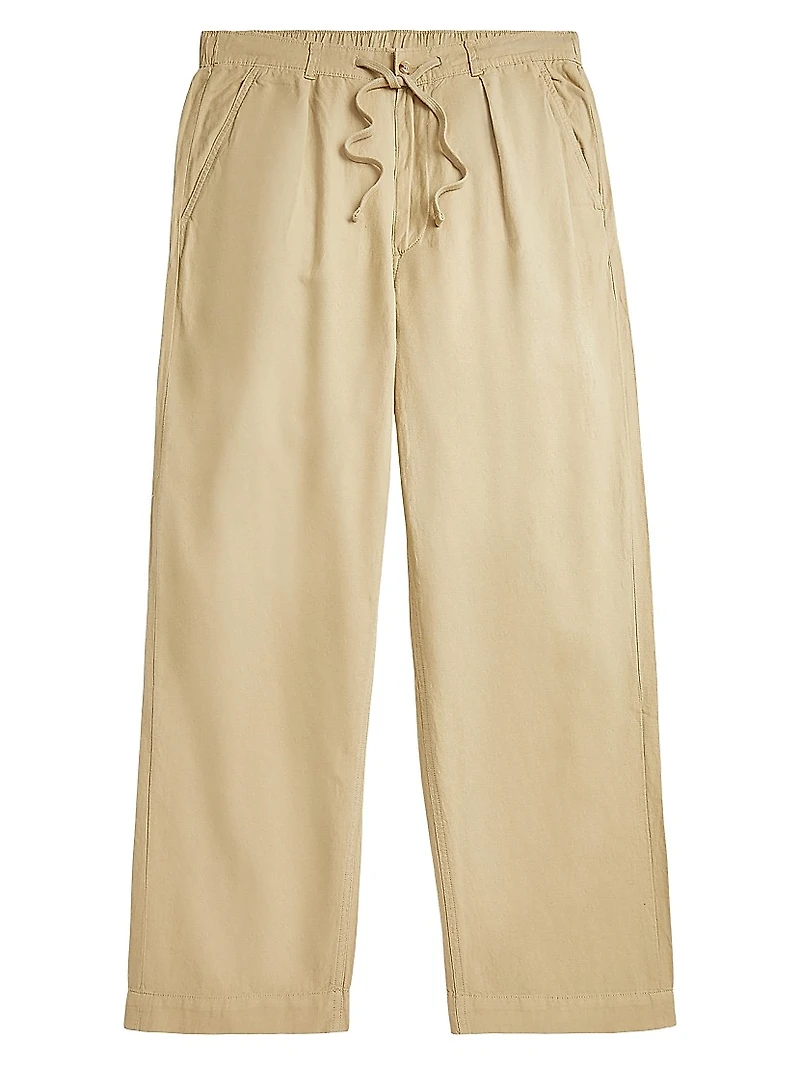 Relaxed-Fit Linen-Cotton Pants