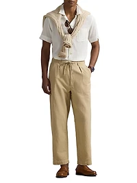 Relaxed-Fit Linen-Cotton Pants