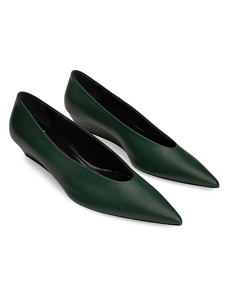 Amber 35MM Leather Wedge Pumps