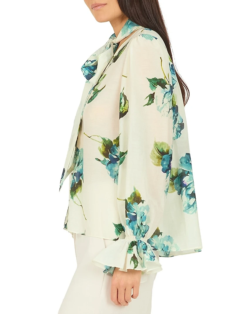 Eliana Floral Cotton-Silk Blouse