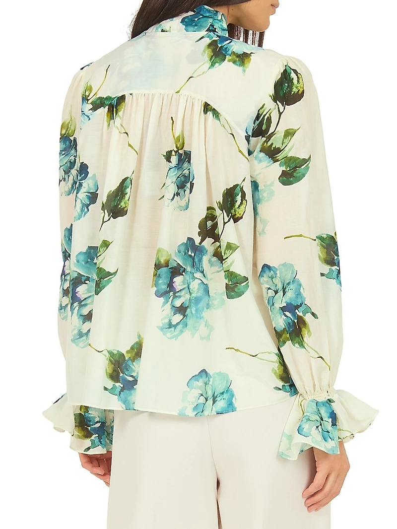 Eliana Floral Cotton-Silk Blouse