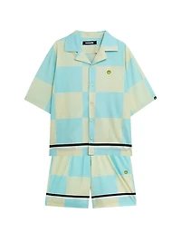 Popeline Checked Cotton Camp Shirt