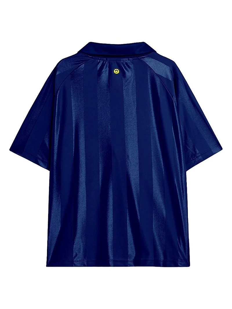 Logo Striped Soccer Jersey T-Shirt