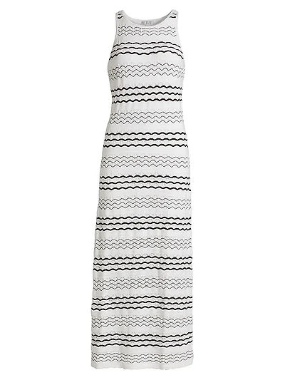 Striped Knit Sleeveless Maxi Dress