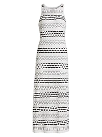 Striped Knit Sleeveless Maxi Dress
