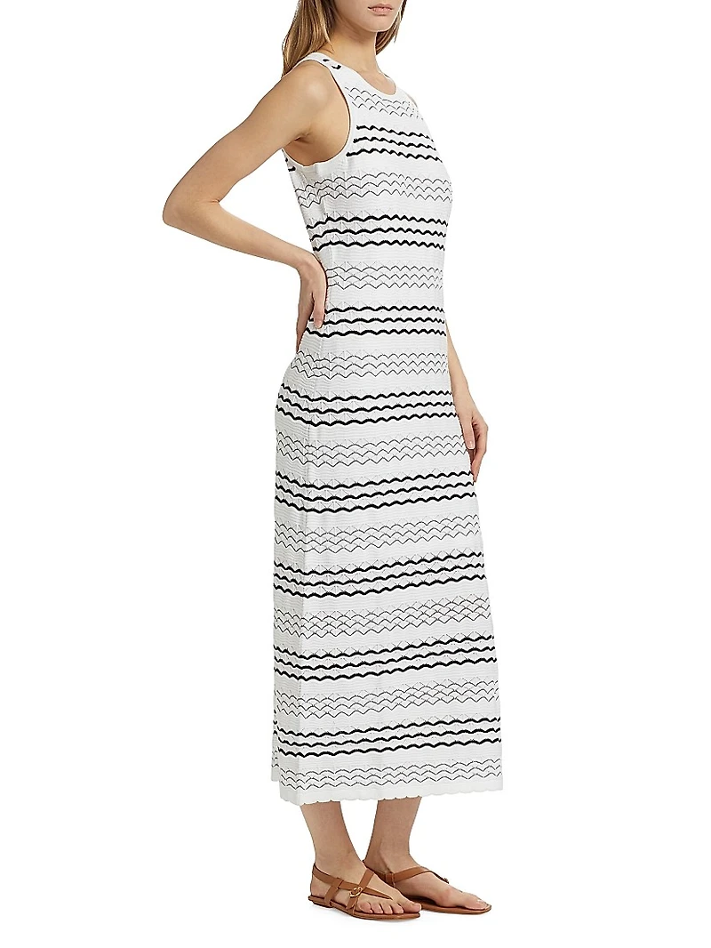 Striped Knit Sleeveless Maxi Dress
