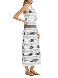 Striped Knit Sleeveless Maxi Dress