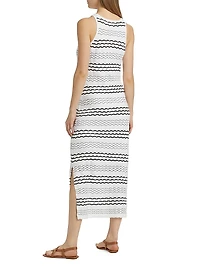 Striped Knit Sleeveless Maxi Dress