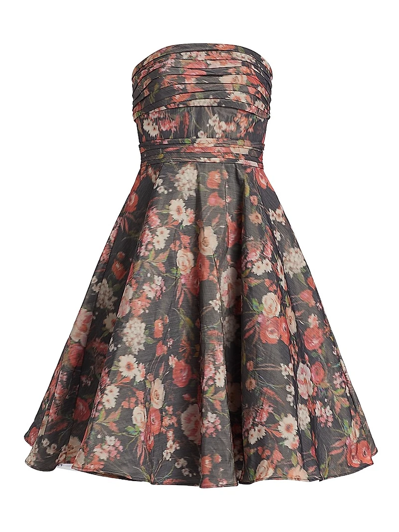 Floral Taffeta Cocktail Dress