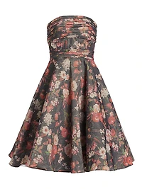 Floral Taffeta Cocktail Dress