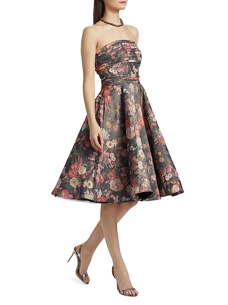 Floral Taffeta Cocktail Dress
