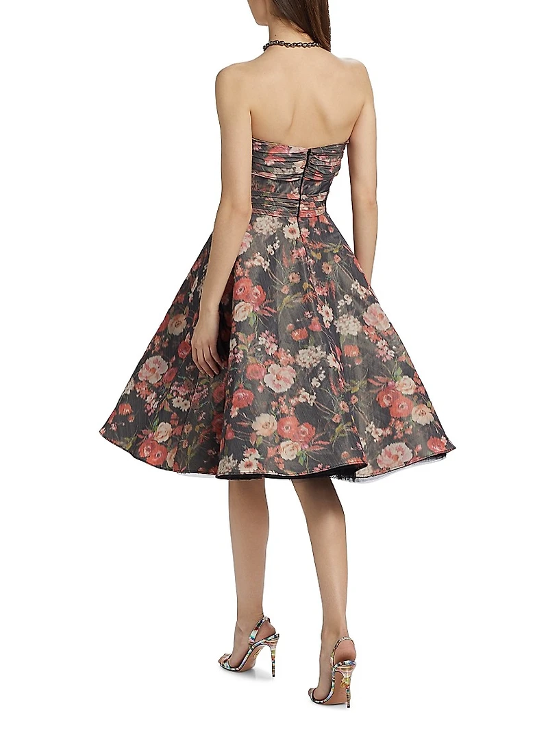 Floral Taffeta Cocktail Dress