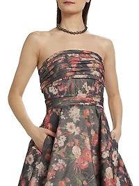 Floral Taffeta Cocktail Dress