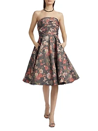 Floral Taffeta Cocktail Dress