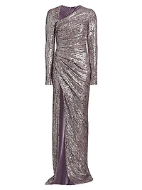 Sequined Ruched Gown