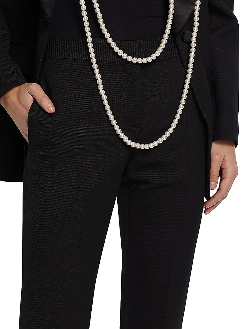 Wool-Blend Straight-Leg Trousers