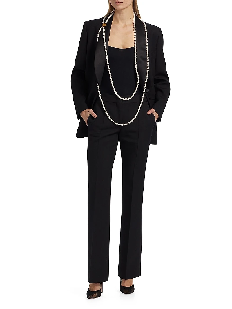 Wool-Blend Straight-Leg Trousers