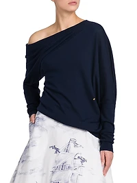 One-Shoulder Wool Knit Top