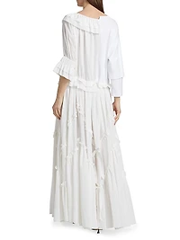 Cotton-Silk Voile Patchwork Maxi Dress