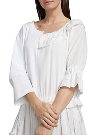 Cotton-Silk Voile Patchwork Maxi Dress