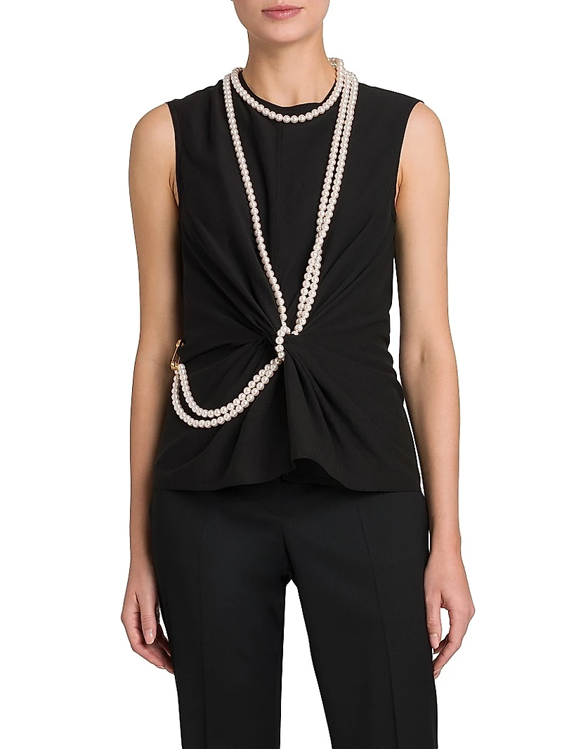 Pearl Necklace Voile Blouse