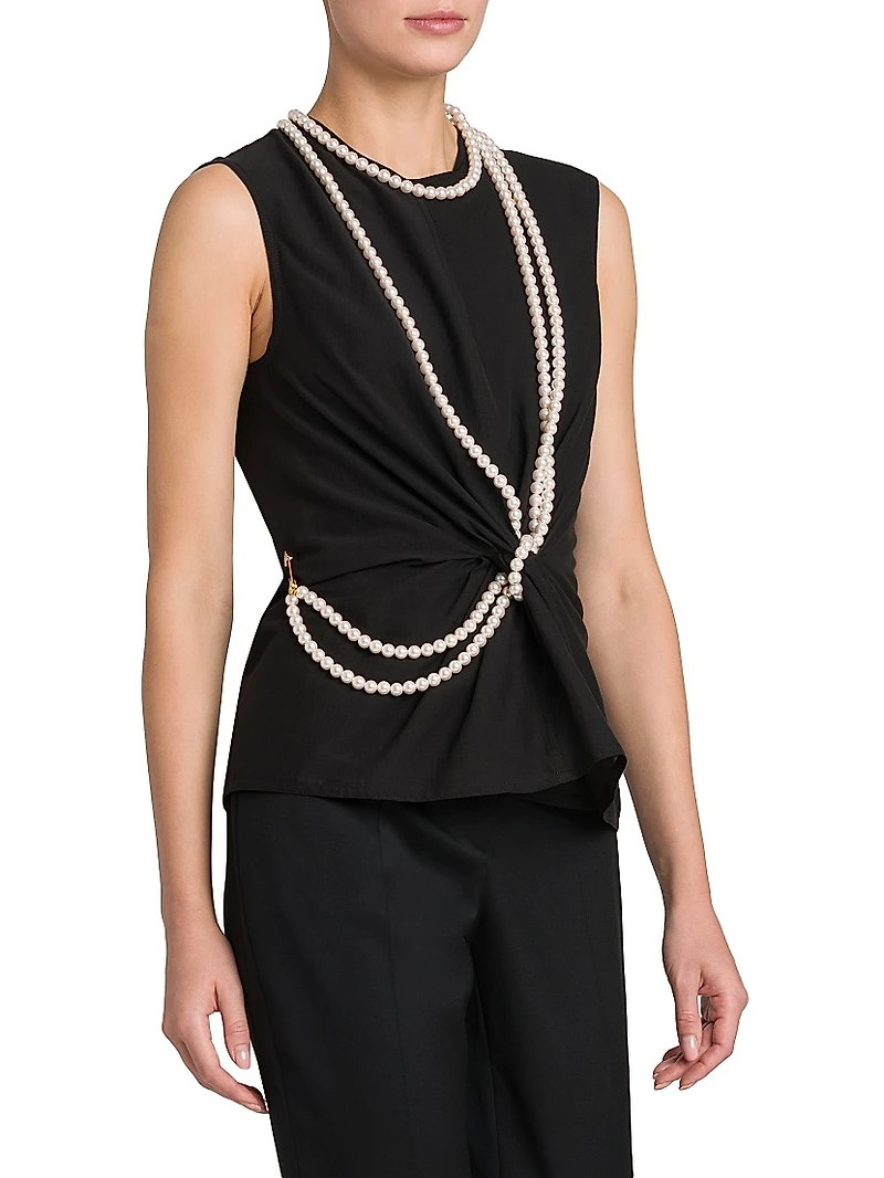 Pearl Necklace Voile Blouse