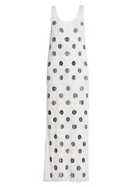 Polka Dot Fringe Maxi Dress