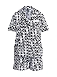 Monogram Print Short Pajamas Set