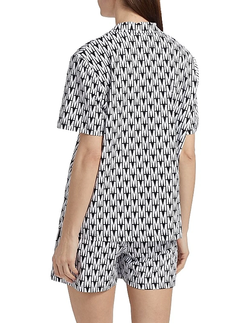 Monogram Print Short Pajamas Set