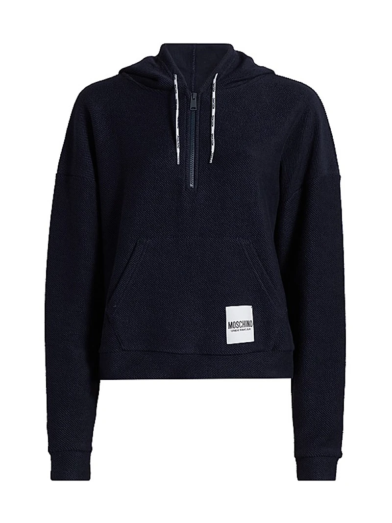 Half-Zip Ribbed Hoodie