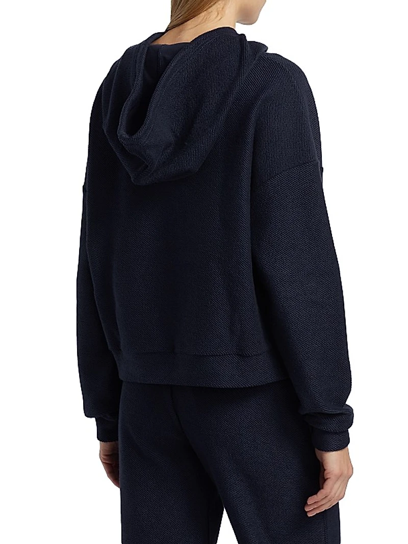 Half-Zip Ribbed Hoodie