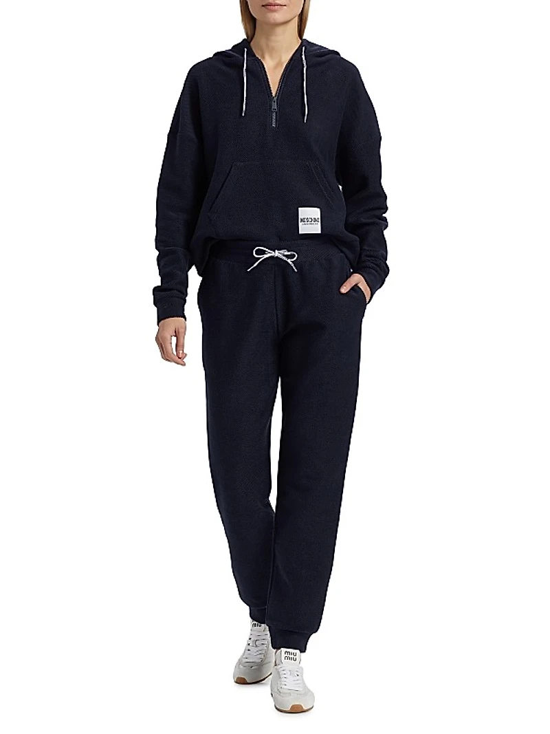 Half-Zip Ribbed Hoodie