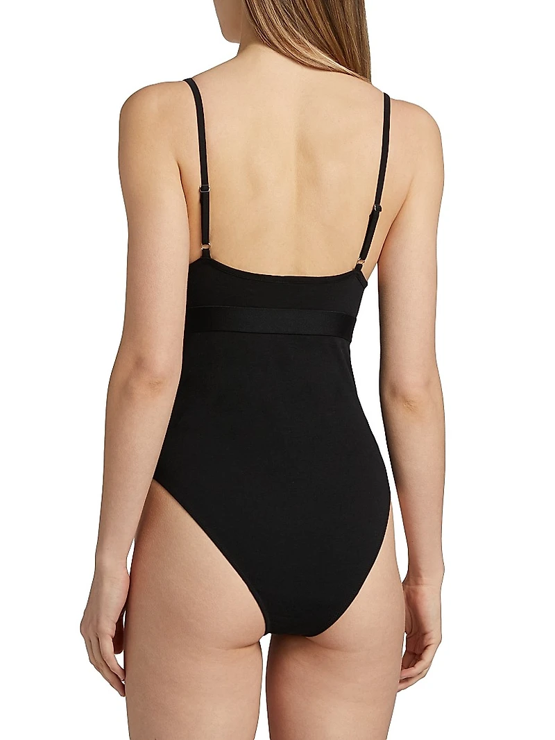 Logo Stretch Jersey Bodysuit