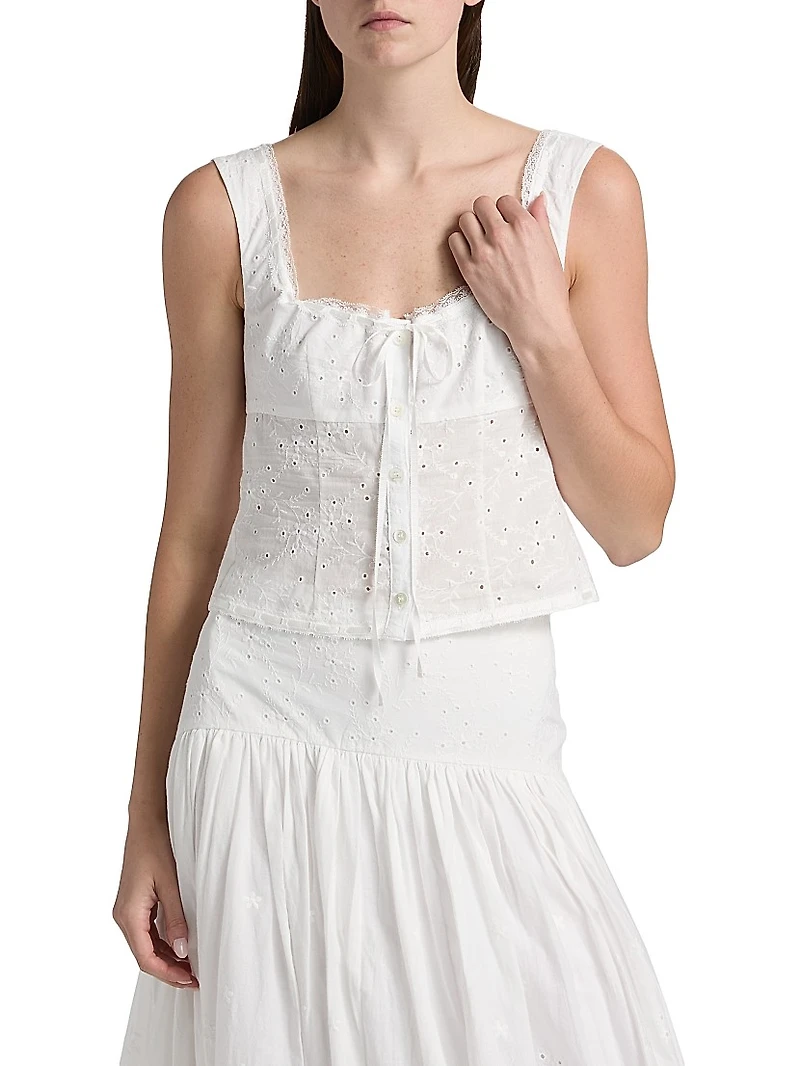 Lou Eyelet Voile Top