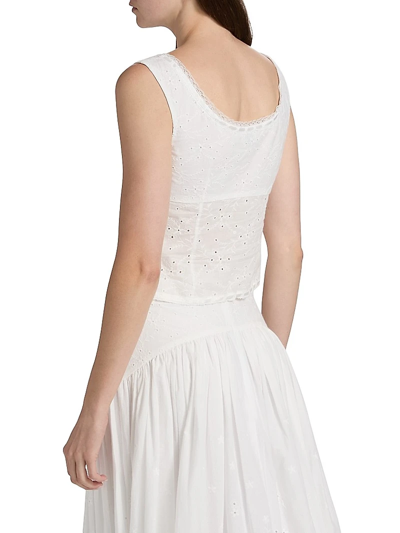 Lou Eyelet Voile Top